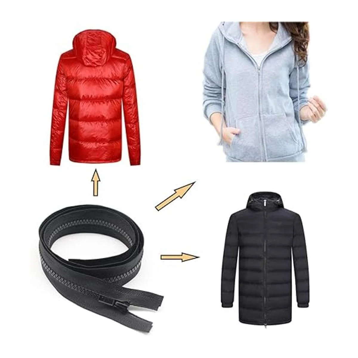 YaHoGa 2 cremalleras separadas 5 de 10 pulgadas para_4