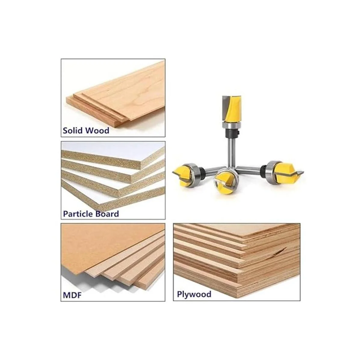 Yakamoz Juego de 4 brocas para fresado de madera con