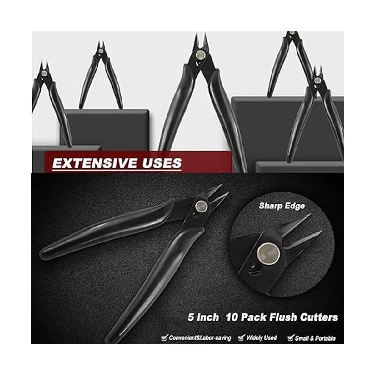 YaeCCC Paquete de 10 cortadores de alambre alicates de