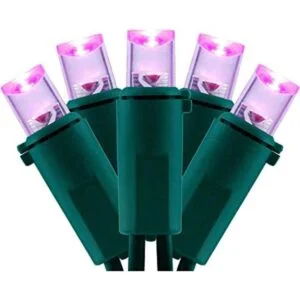 YULETIME Luces LED de Navidad de gran angular rosa con_1
