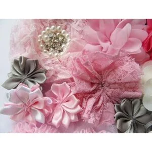 YYCRAFT 40 flores de gasa artesanales flores de pelo_3