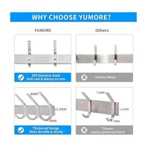 YUMORE SUS304 Ganchos para colgar sobre la puerta acero_3