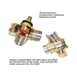 YUHX Adaptador de bidé T de latón con válvula de apagado_3