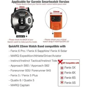 YOOSIDE Fenix 5Fenix 6 Correa de reloj de 0.866 in de
