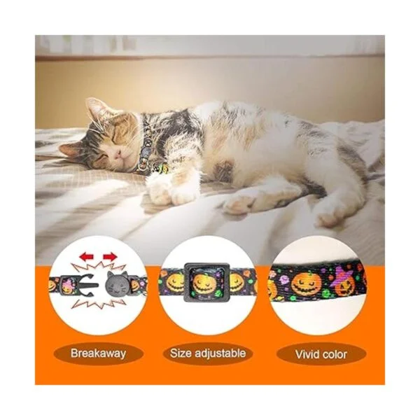 YUEPET 3 collares para gatos con campana calavera