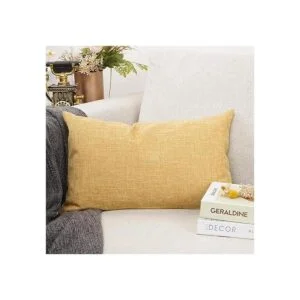 YOUR SMILE Funda de cojín de lino de algodón para sofá_2