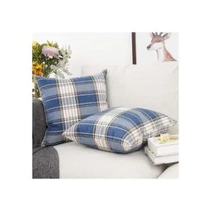 YOUR SMILE Juego de 2 fundas de cojín de lino y algodón