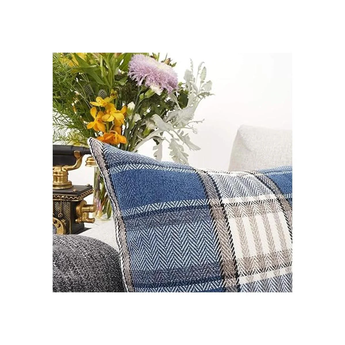 YOUR SMILE Juego de 2 fundas de cojín de lino y algodón