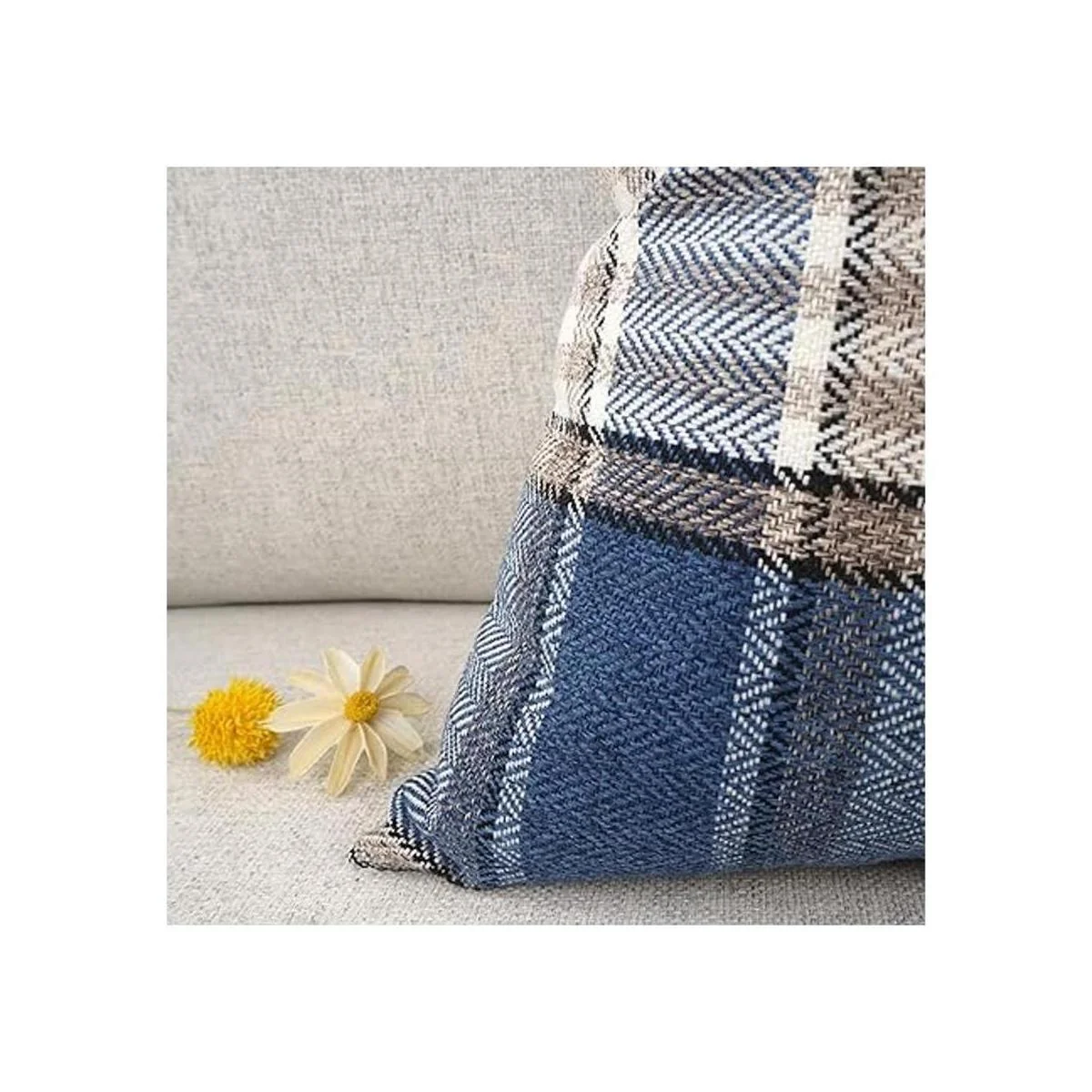 YOUR SMILE Juego de 2 fundas de cojín de lino y algodón