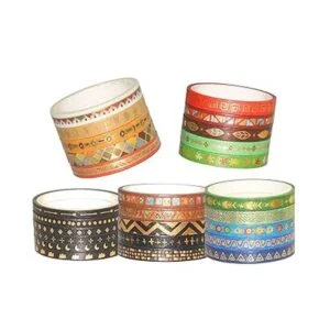 YUBBAEX Juego de 26 rollos de cinta washi india 0.197 in_2