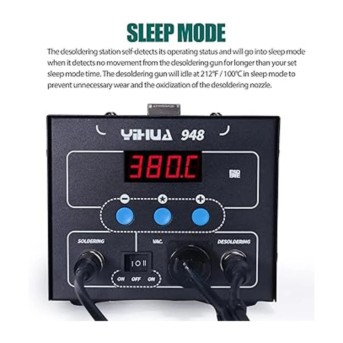 YIHUA 948 Estación de desoldadura 2 en 1 segura ESD de 80