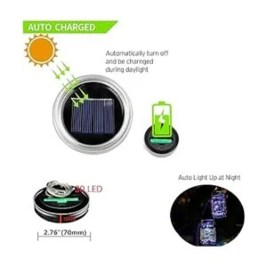 YJFWAL Mason Jar Luces solares de tarro paquete de 12