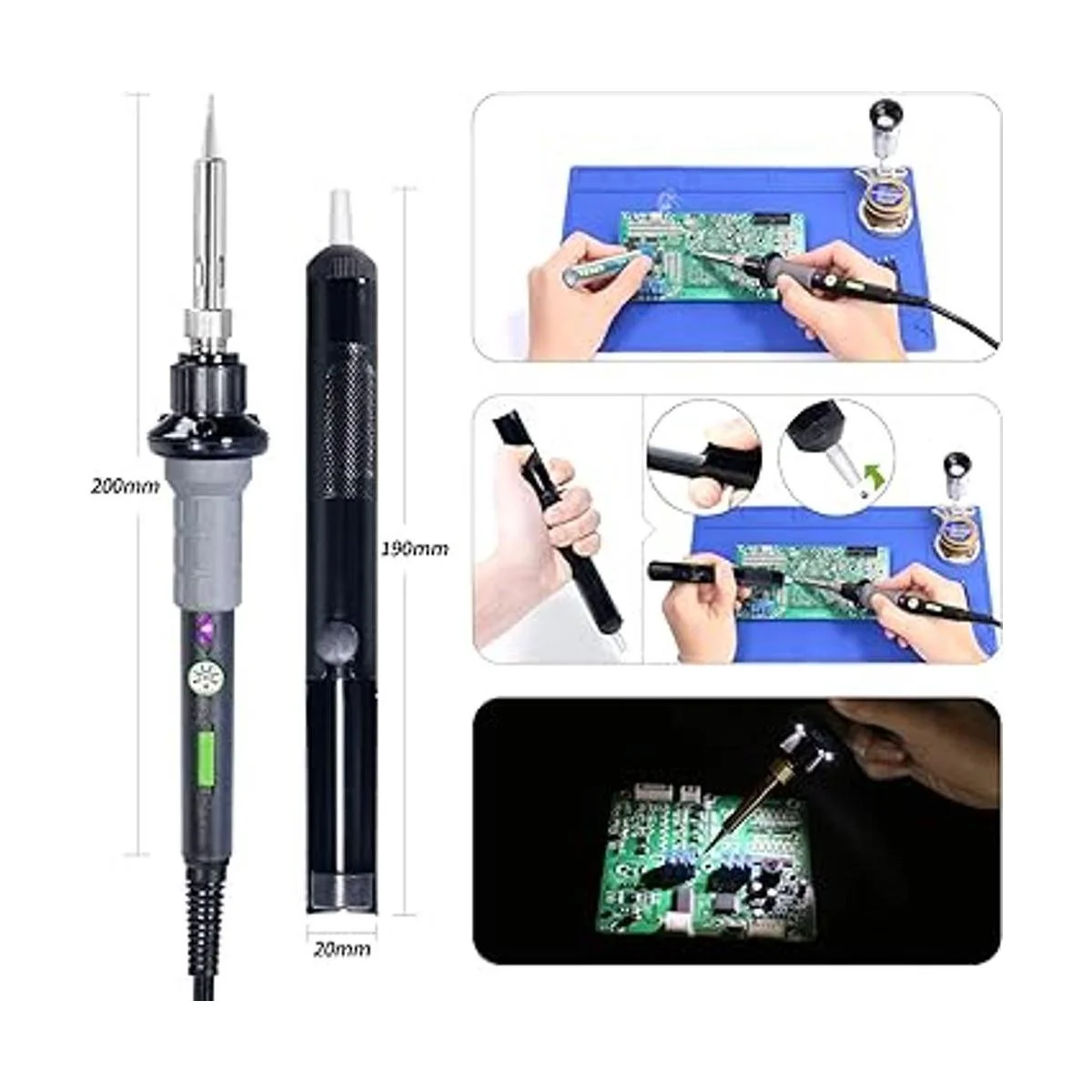 YIHUA Kit de soldador 947V con 3 luces LED control de_4