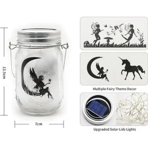 YJFWAL Mason Jar Luces solares de tarro paquete de 12