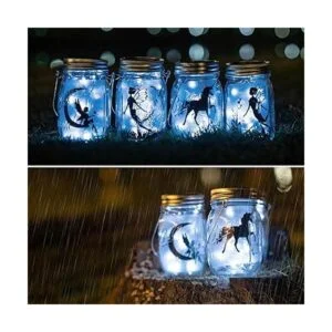 YJFWAL Mason Jar Luces solares de tarro paquete de 12