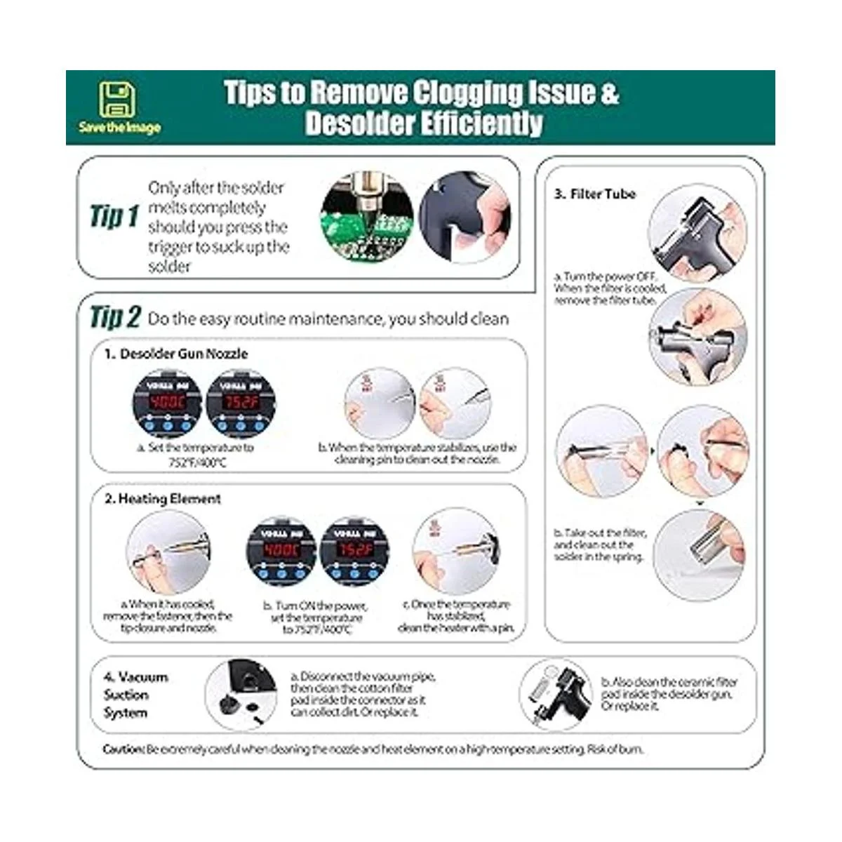 YIHUA 948 Estación de desoldadura 2 en 1 segura ESD de 80