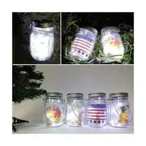 YJFWAL Luz solar para tapa de masón paquete de 8 30 luces