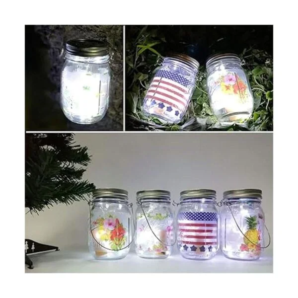 YJFWAL Luz solar para tapa de masón paquete de 8 30 luces