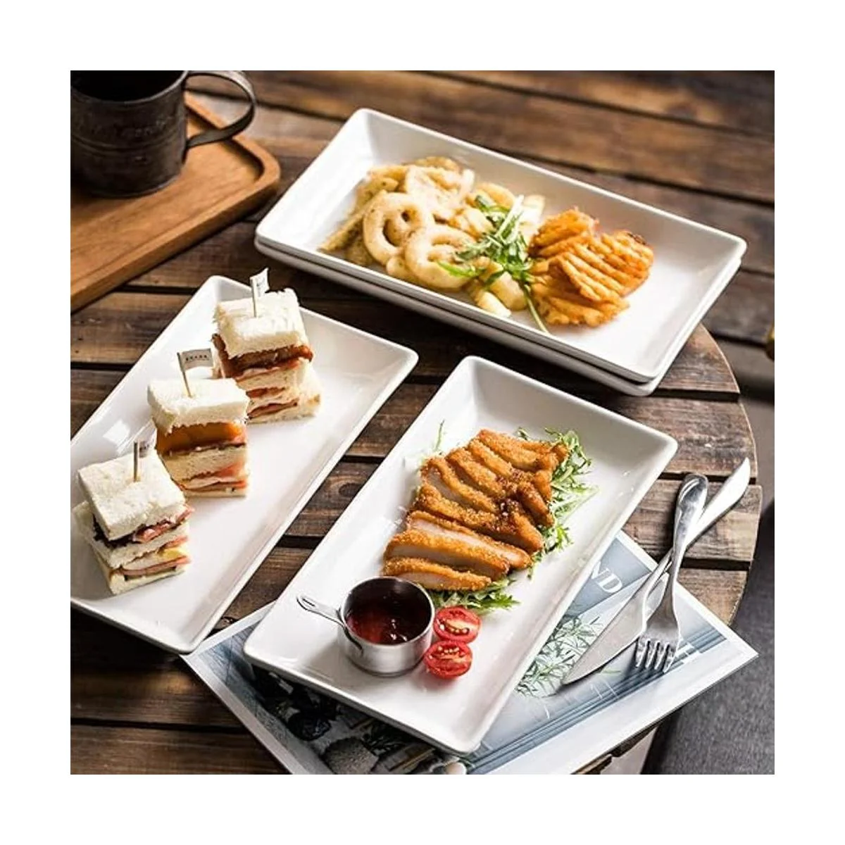 YHOSSEUN Platos de porcelana para servir bandejas_3