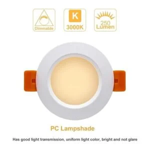 YGSTech Lámpara empotrable LED de 2.0 in regulable 3 W_2