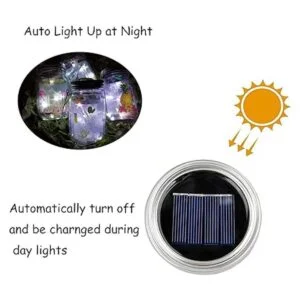 YJFWAL Luz solar para tapa de masón paquete de 8 30 luces