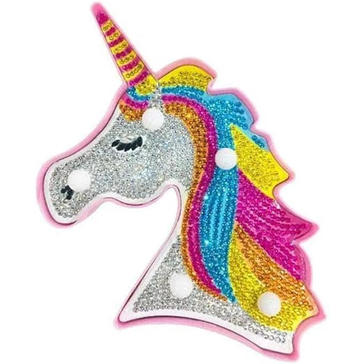 YOBEYI Pintura de diamante Unicornio con luces LED DIY