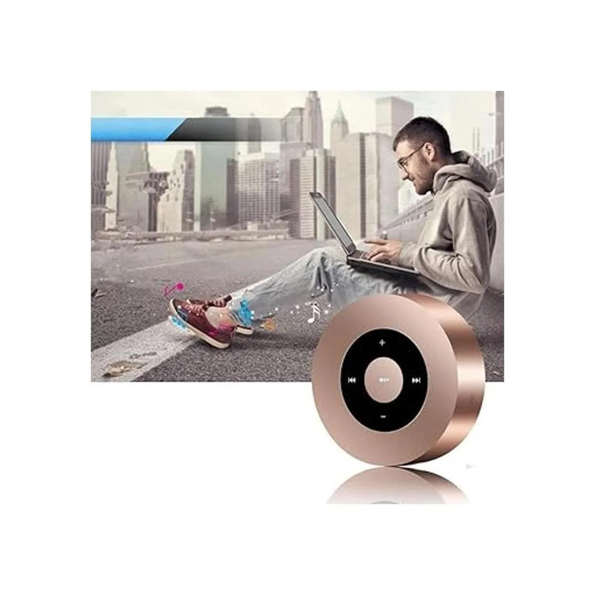 YIDAOYI Altavoz LED táctil Bluetooth portátil con sonido_4