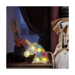 YOBEYI Pintura de diamante Unicornio con luces LED DIY