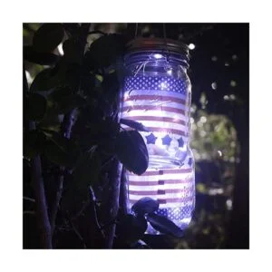 YJFWAL Luz solar para tapa de masón paquete de 8 30 luces