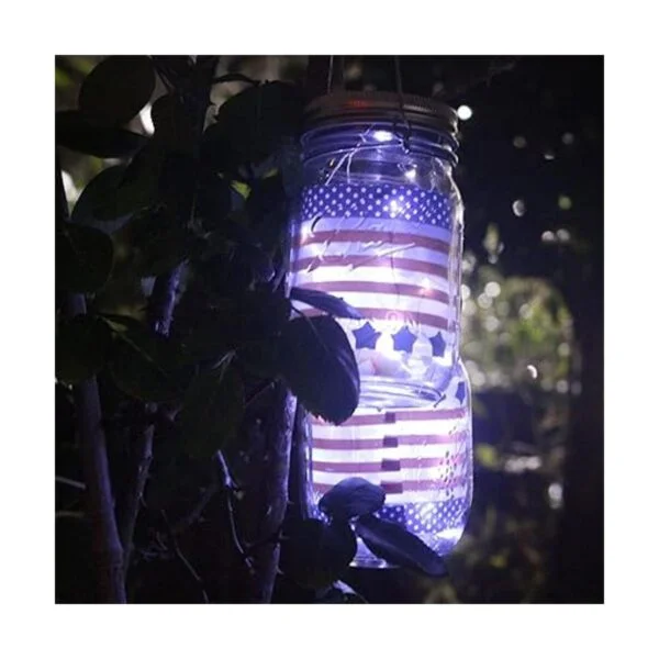 YJFWAL Luz solar para tapa de masón paquete de 8 30 luces