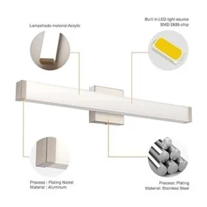 YHTlaeh Lámpara de baño de níquel cepillado cuadrada_4