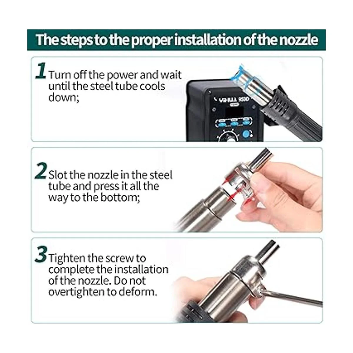 YIHUA Estación de retrabajo digital de aire caliente 959D_5