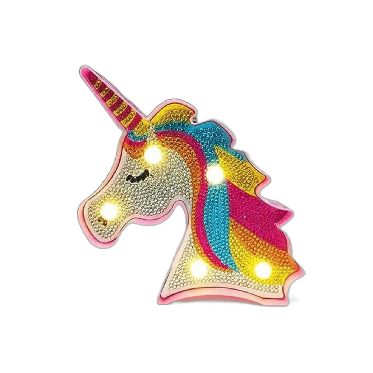 YOBEYI Pintura de diamante Unicornio con luces LED DIY