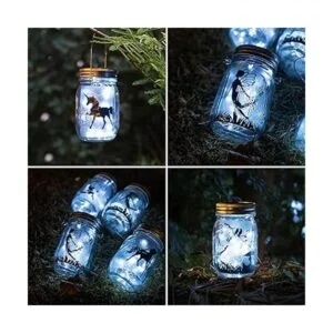 YJFWAL Mason Jar Luces solares de tarro paquete de 12