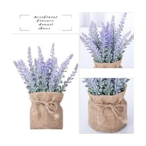 YAPASPT Paquete de 2 flores pequeñas de arpillera de