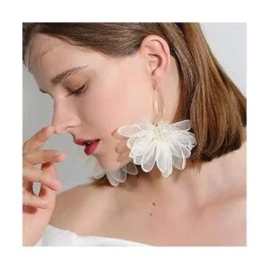 YERTTER Pendientes colgantes de pétalos para mujer aretes_6