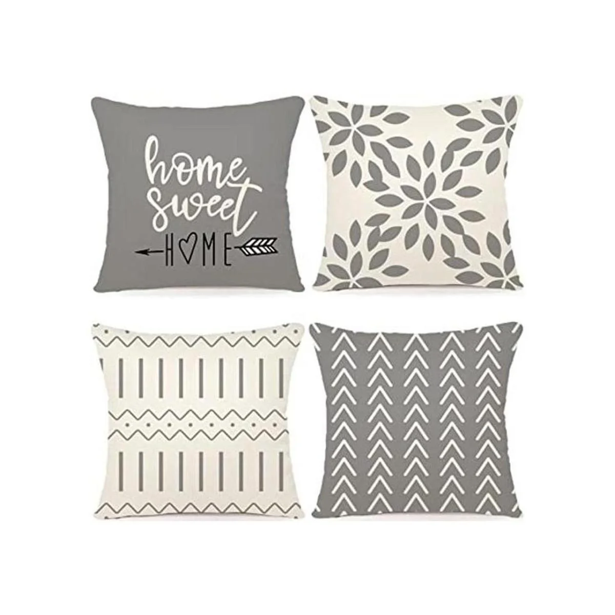 YCOLL Juego de 4 fundas de almohada de 18x18 moderna