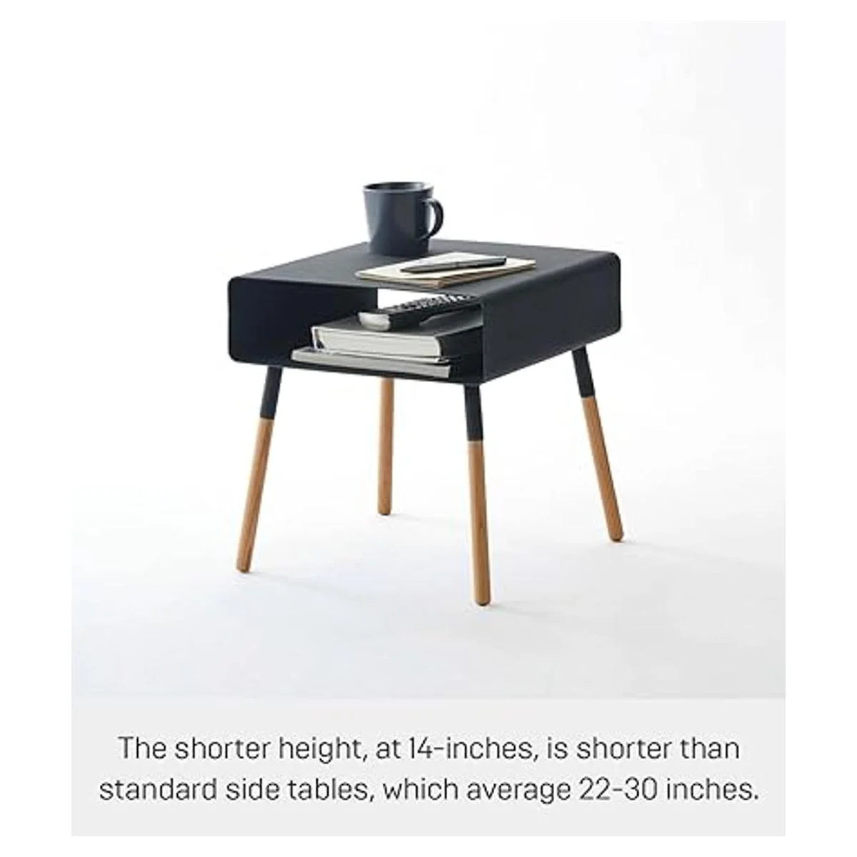 YAMAZAKI home 4230 Mesa auxiliar lisa con estante de_4