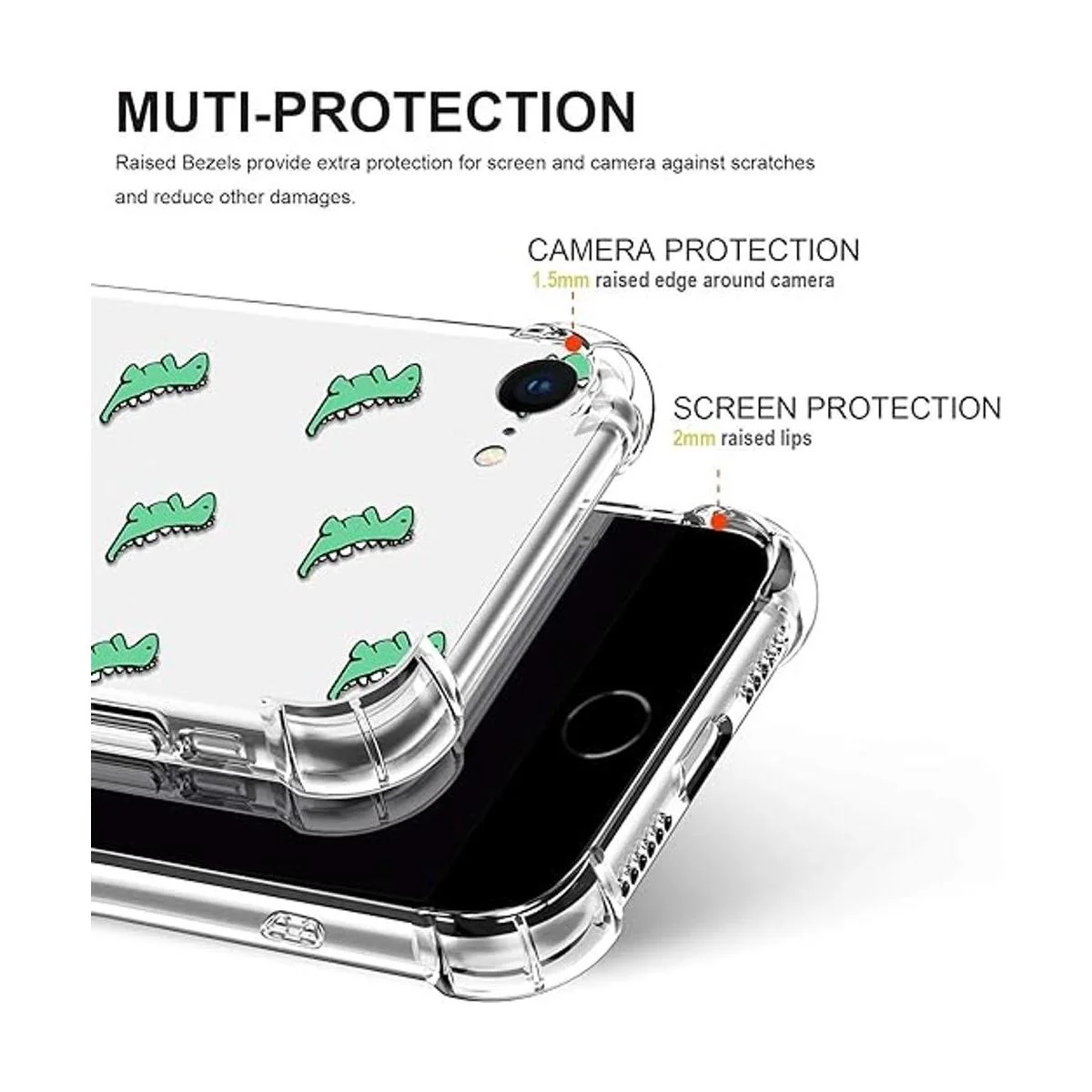 YESPURE Funda transparente para iPhone SE 2 y 3_3