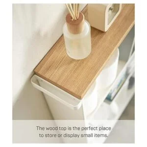 YAMAZAKI home Carrito de baño delgado con asa con ruedas_5