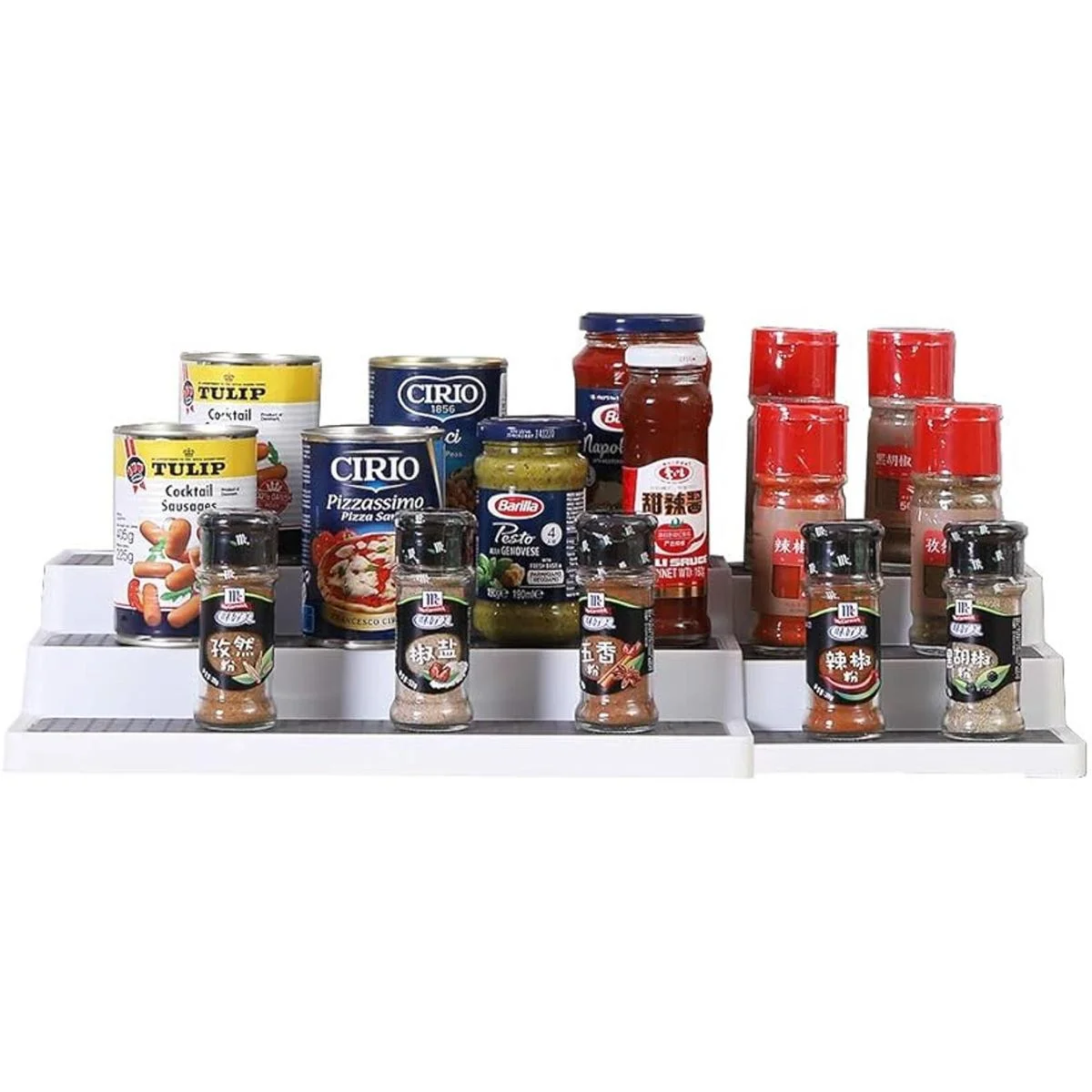 YCOCO Estante de especias expandible de 3 niveles diseño_3