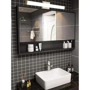 YHTlaeh Lámpara de baño de níquel cepillado cuadrada_6