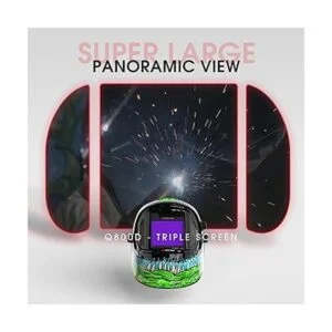 YESWELDER Casco de soldadura plateado con visión lateral_3