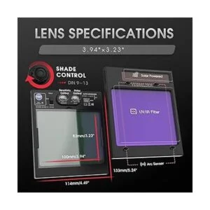 YESWELDER Casco de soldadura plateado con visión lateral_5