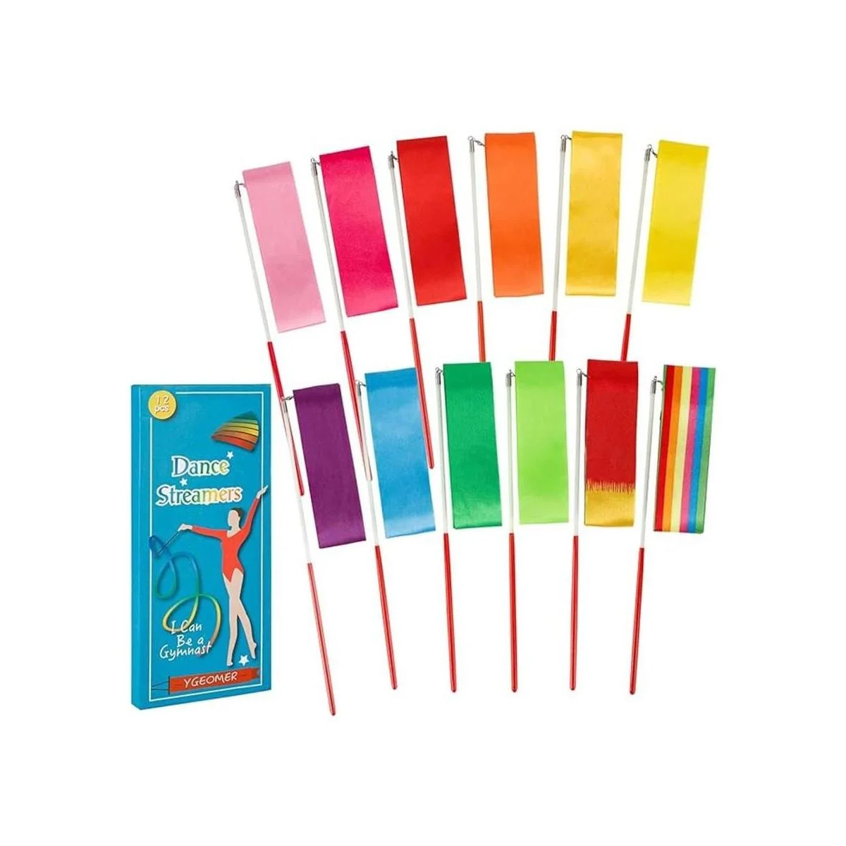 YGEOMER 12 cintas de baile rítmico para gimnasia para_1