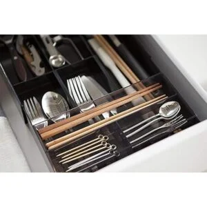 YAMAZAKI Home Organizador de cubiertos expandible para