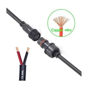 YETOR Cable de extensión impermeable de 2 pines cable de