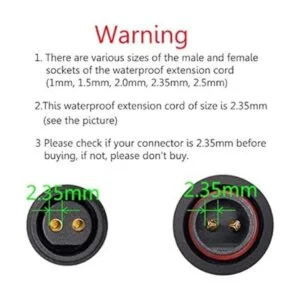 YETOR Cable de extensión impermeable de 2 pines cable de