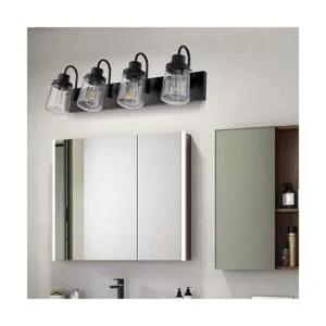 YAOHONG Lámpara moderna de tocador de baño con 4 luces en_3