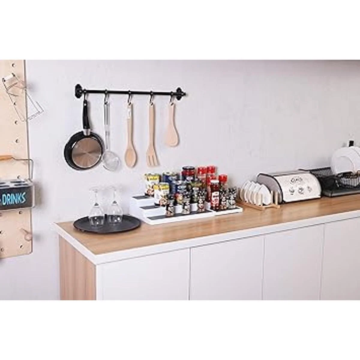 YCOCO Estante de especias expandible de 3 niveles diseño_6